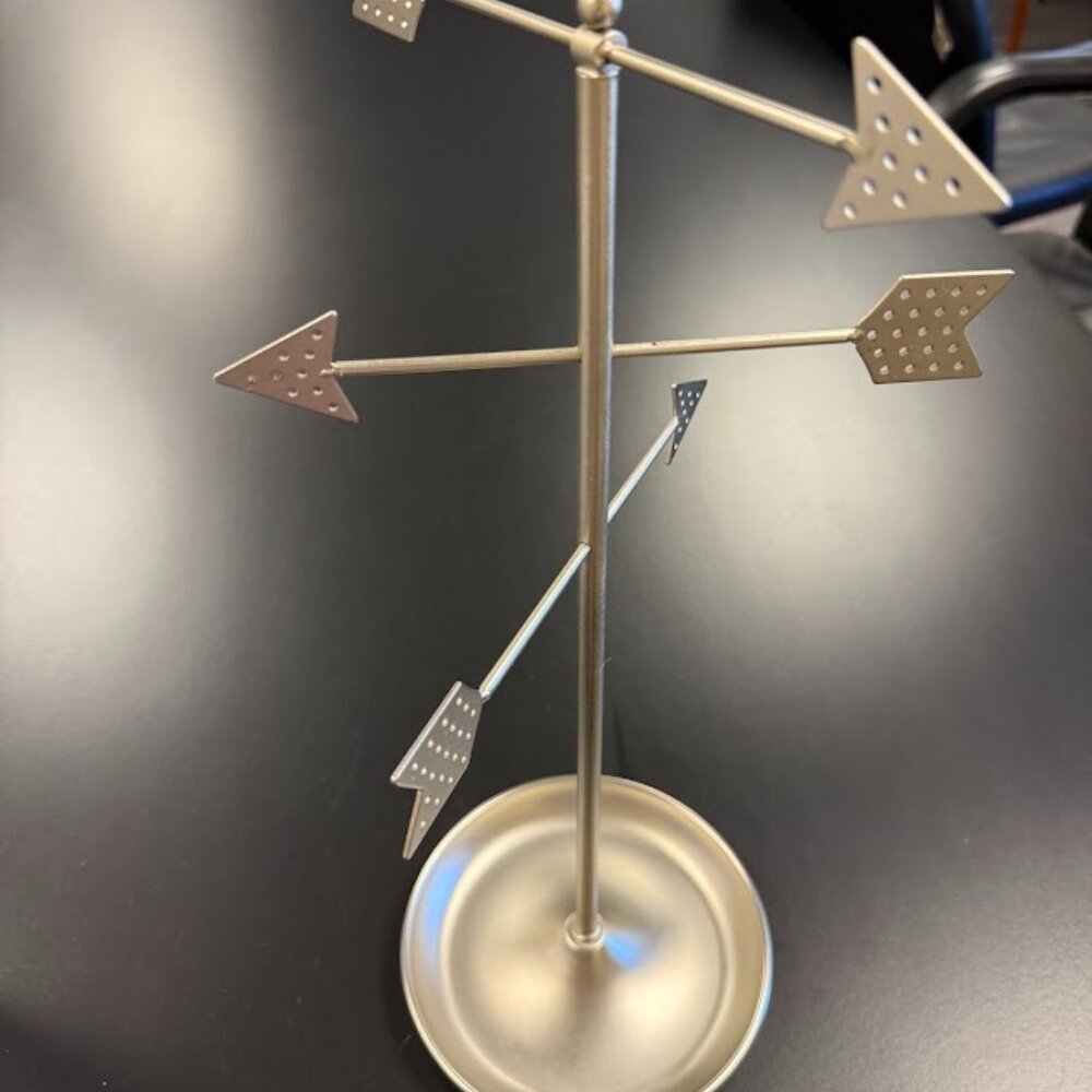 Loft Necklace, Jewelry Holder by Erika Kovesdi "Arrows" Brushed Nickel